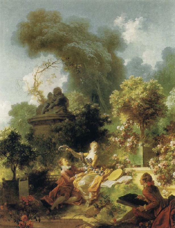 Jean Honore Fragonard Progress of Love:The Lover Crowned Norge oil painting art